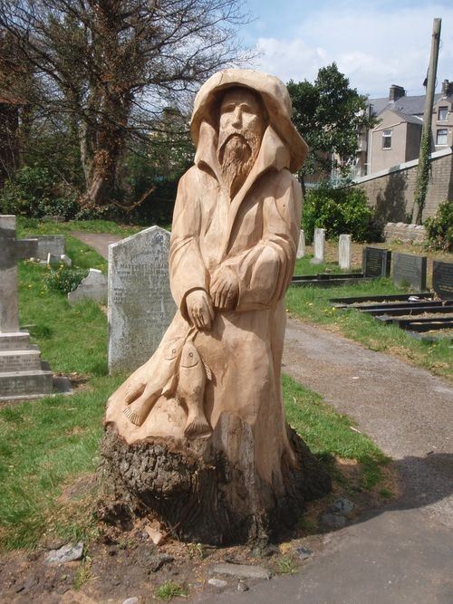 Morecambe Cemetery - Fisherman carving